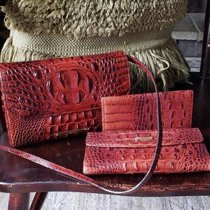 WOW!! BRAHMIN Vintage Melbourne Pecan Womens Handbag w Accessories RARE!